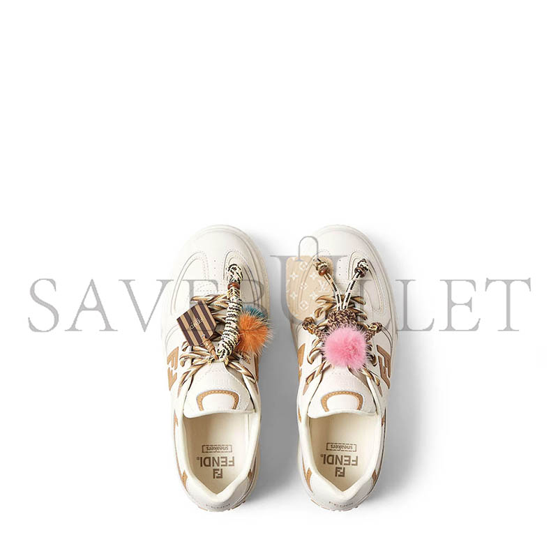 FENDI MATCH LOW TOP PLATFORM SHOES IN WHITE LEATHER 8E8721AY9NF1TO4
